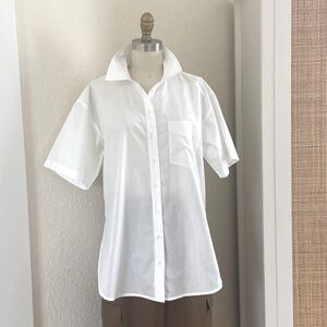 NWT Maeve Anthropologie Bennett S/S White Buttondown XS